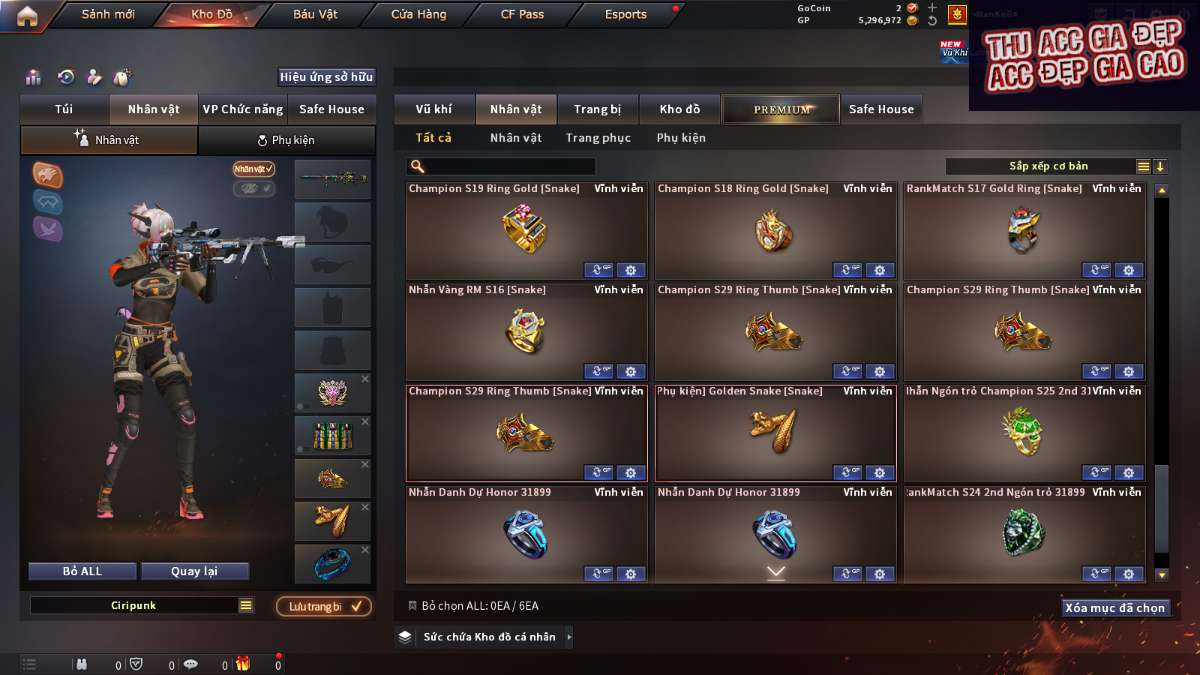 shop acc cf uy tin gia re